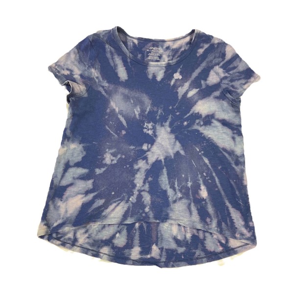 Blue tie-dye Hi low t-shirt - Picture 3 of 3